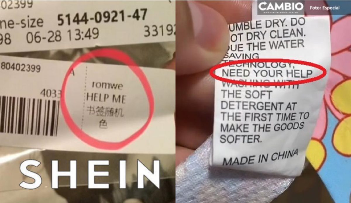 Noticia: "Ayúdame por favor": Mensajes encontrados en etiquetas de ropa de la marca Shein "Ayúdame por favor": Mensajes encontrados en etiquetas de ropa de la marca Shein