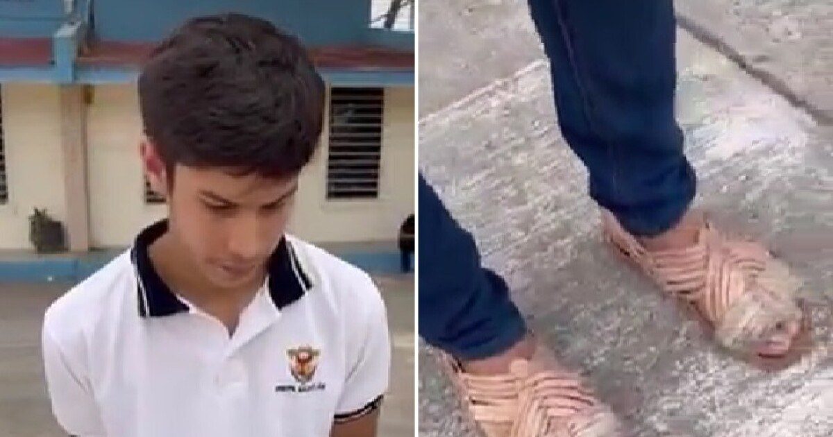 Noticia: Manda a su hijo en zapatillas luego de que se burlara de los zapatos de un compañero del colegio Manda a su hijo en zapatillas luego de que se burlara de los zapatos de un compañero del colegio
