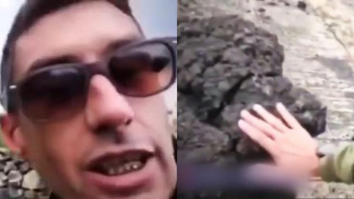 Noticia: Periodista toca la lava del volcán de La Palma y se quema en vivo Periodista toca la lava del volcán de La Palma y se quema en vivo