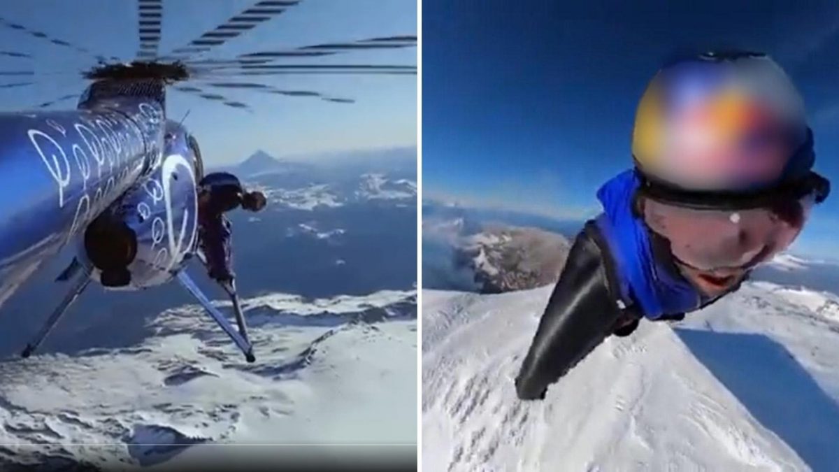 Noticia: Insólito: hombre se lanza de un helicóptero y sobrevuela volcán activo Insólito: hombre se lanza de un helicóptero y sobrevuela volcán activo