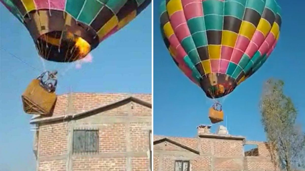 Noticia: “¡Agárrense fuerte!”: globo aerostático choca con una casa “¡Agárrense fuerte!”: globo aerostático choca con una casa