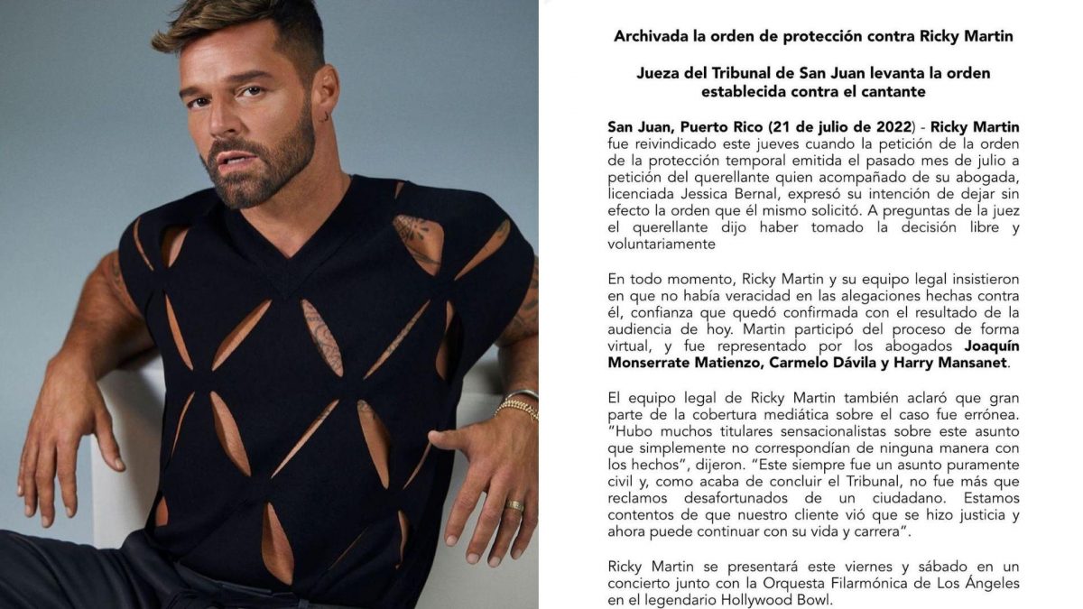 Noticia: Ricky Martin se libró de la denuncia por violencia doméstica Ricky Martin se libró de la denuncia por violencia doméstica