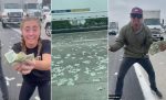 “Es una locura, hay dinero por todos lados”: un camión dejó caer fajos de billetes por la calle