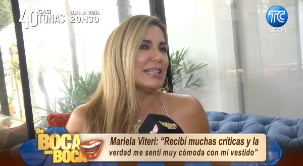 Mariela Viteri generó polémica por un vestido con transparencia