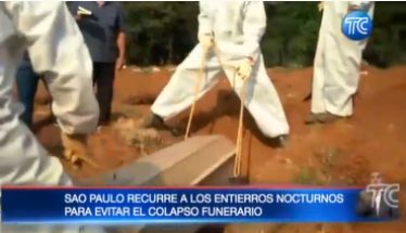 En Brasil recurren a sepelios nocturnos debido a colapso funerario