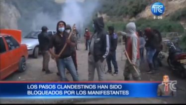 Bloqueos fronterizos entre Colombia y Ecuador por protestas