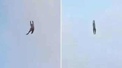 Imagen de Hombre es arrastrado por una cometa gigante: vuela por el cielo y sobrevivió