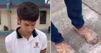 Noticia: Manda a su hijo en zapatillas luego de que se burlara de los zapatos de un compañero del colegio Manda a su hijo en zapatillas luego de que se burlara de los zapatos de un compañero del colegio