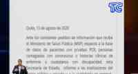Noticia: VIDEO | Ministerio de Salud emitió un comunicado sobre la prohibición de divulgar información personal de pacientes con Covid 19 VIDEO | Ministerio de Salud emitió un comunicado sobre la prohibición de divulgar información personal de pacientes con Covid 19