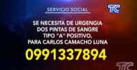 Noticia: VIDEO | Servicio Social: se necesita de urgencia dos pintas de sangre A+ VIDEO | Servicio Social: se necesita de urgencia dos pintas de sangre A+